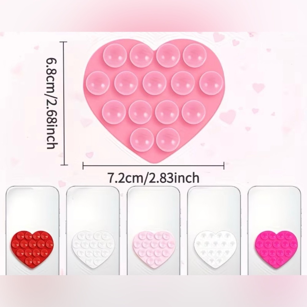 Heart-Shaped Double Sided Suction Cups - Picture 2 of 4